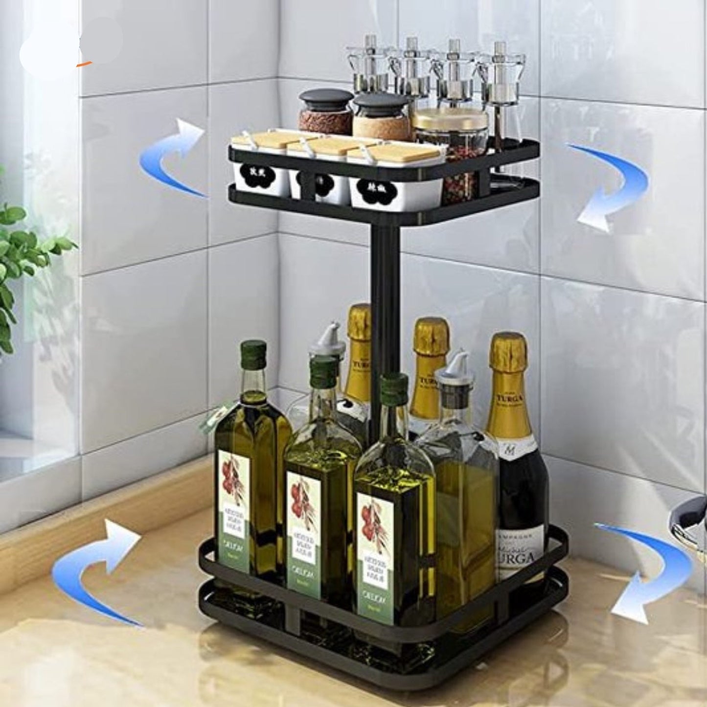 Roterend Opbergrek Luxe 360° Draaiend voor Keuken en Badkamer