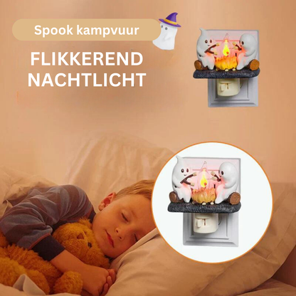 Nachtlampje met Flikkerend Vuur Effect Realistisch Kampvuur Simulatie - Velinix