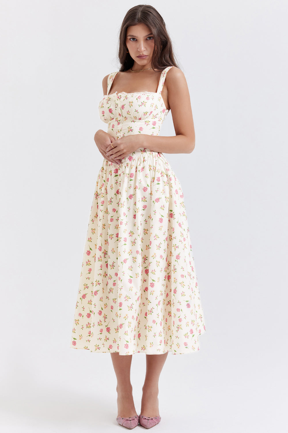 Flora™ – Dames Midi-Jurk met Bloemenprint en Ademend Lichtgewicht Design-6