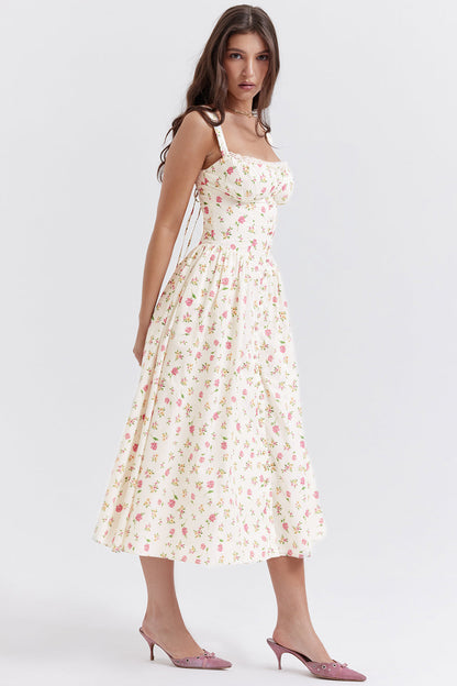 Flora™ – Dames Midi-Jurk met Bloemenprint en Ademend Lichtgewicht Design-3