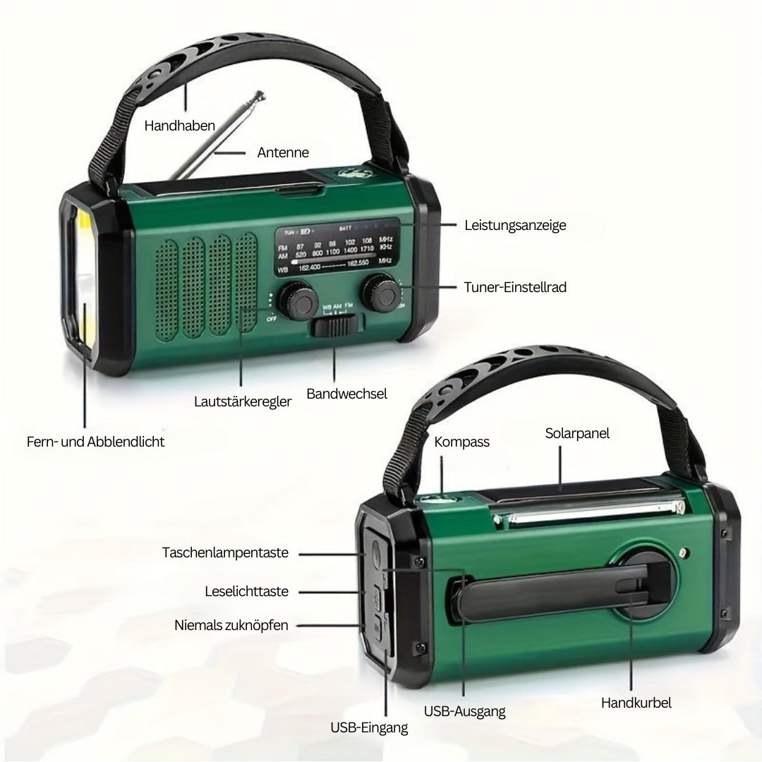 Noodradio met Oplader en Zaklamp