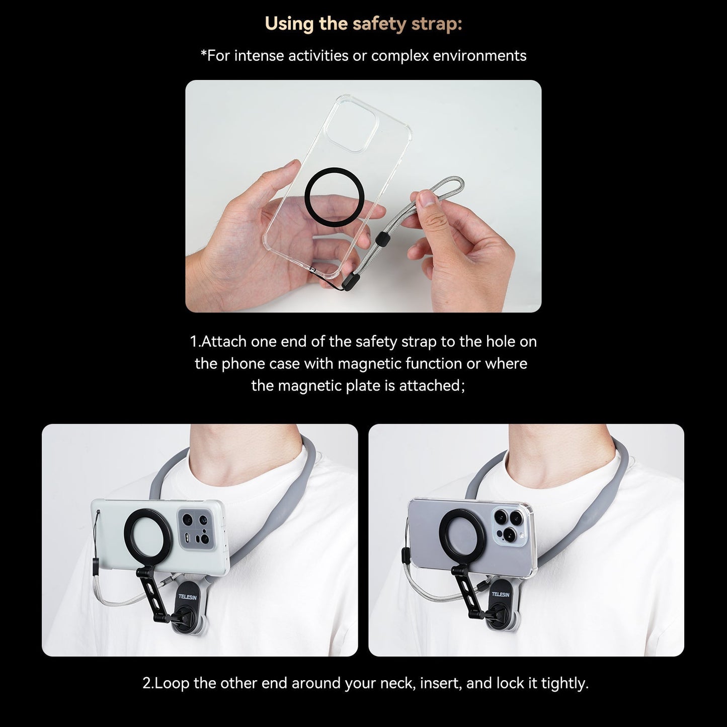 Telefoon Nekhouder Magnetisch Handsfree Houder voor Auto en Reizen