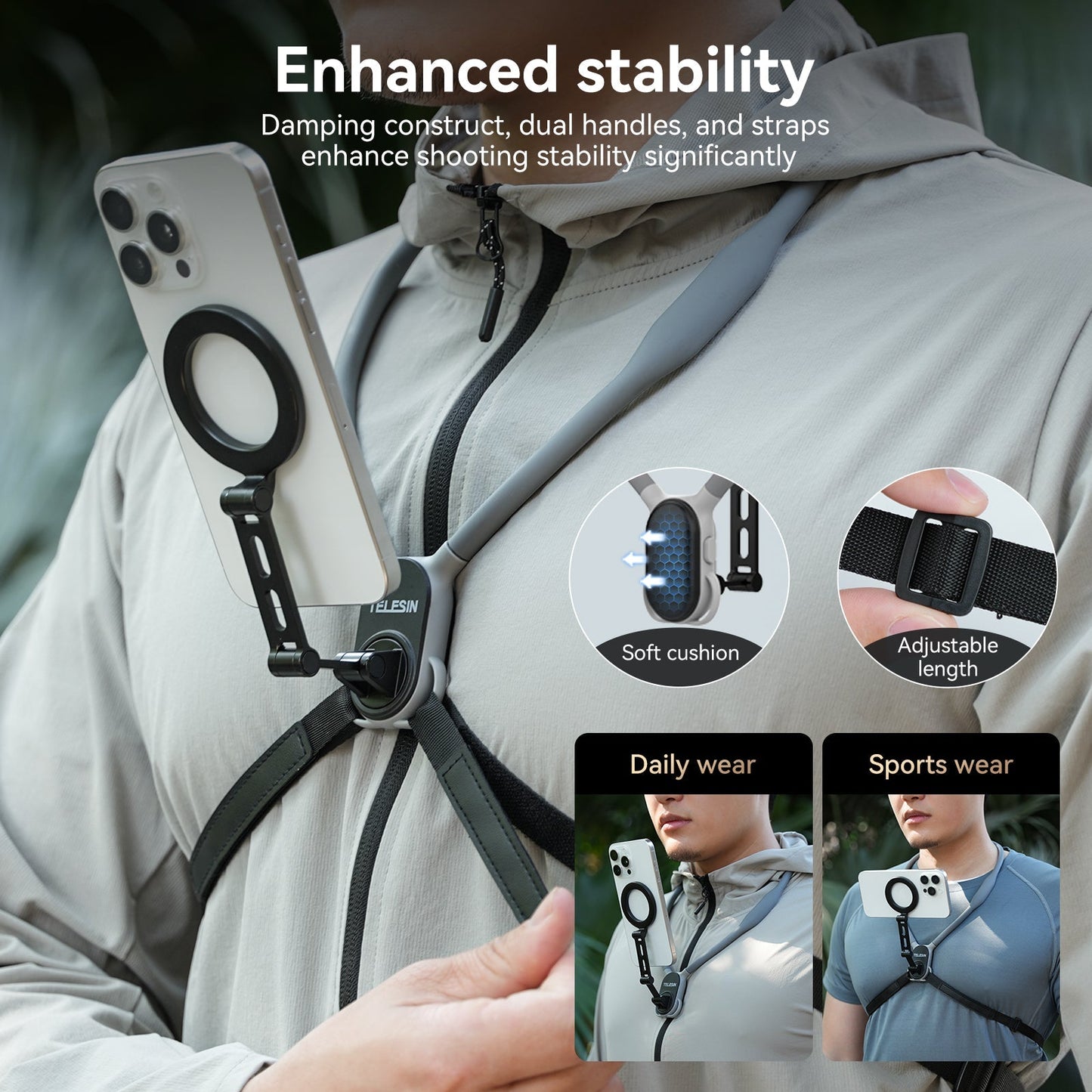 Telefoon Nekhouder Magnetisch Handsfree Houder voor Auto en Reizen