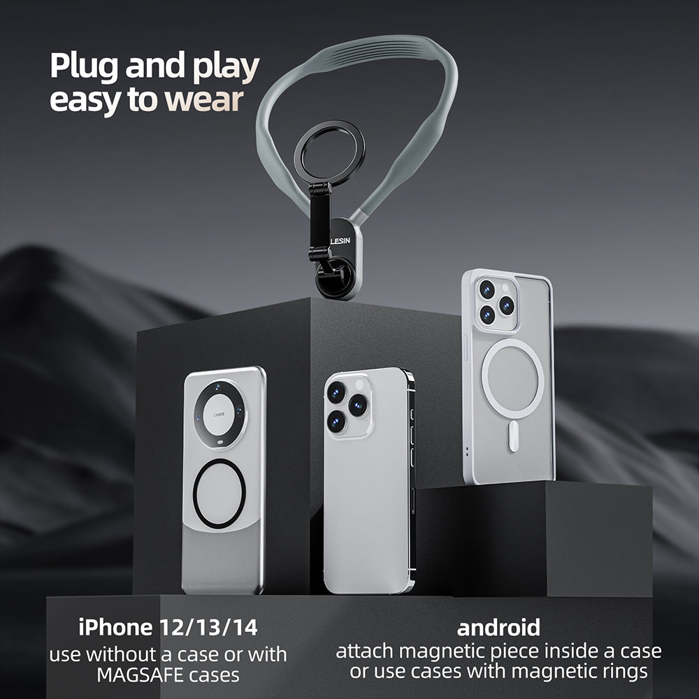Telefoon Nekhouder Magnetisch Handsfree Houder voor Auto en Reizen