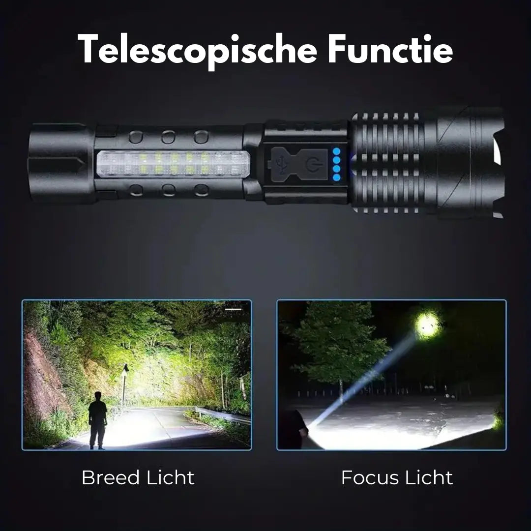 TacticalBeam™ Oplaadbare Militaire Zaklamp – 5000 Lumen LED