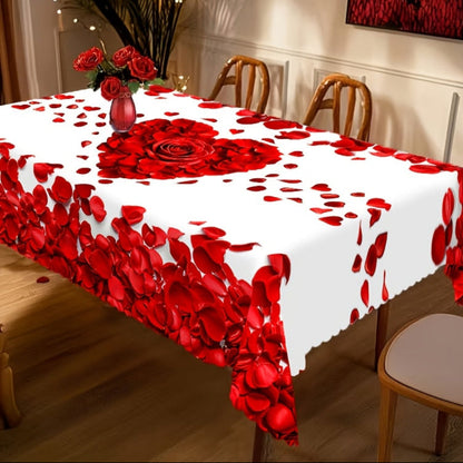 Tafelkleed Polyester Rozen Hart Romantic Design Voor Tafel Decoratie