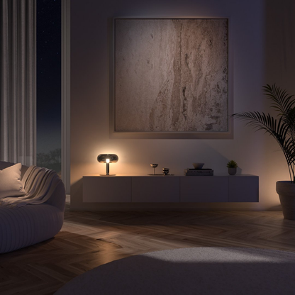 LED Tafellamp Dimbaar Metaal en Glas Paddenstoel Design