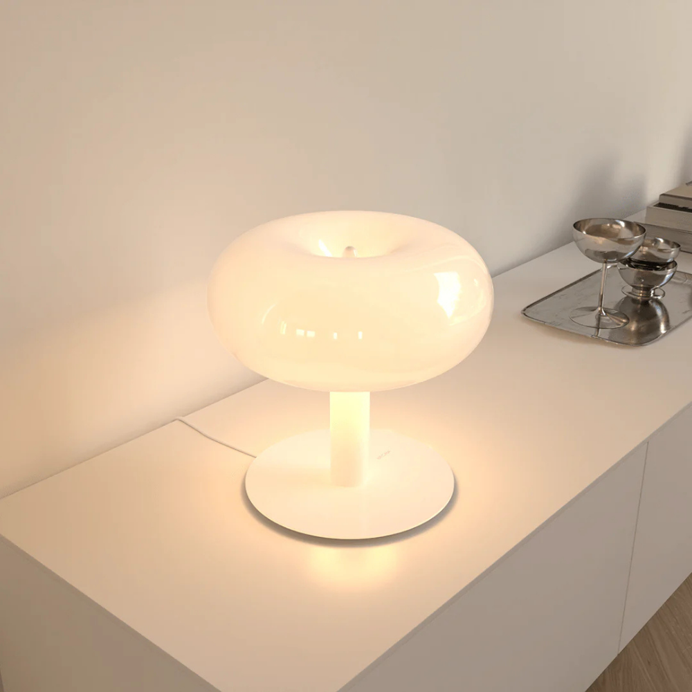 LED Tafellamp Dimbaar Metaal en Glas Paddenstoel Design