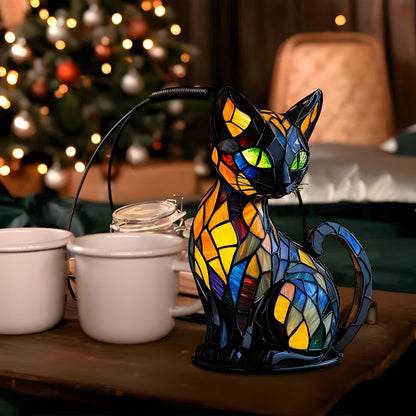 Tafellamp met Glasmozaïek Kat Design Handgemaakt