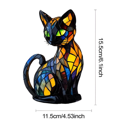 Tafellamp met Glasmozaïek Kat Design Handgemaakt
