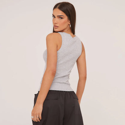 Dames Tanktop Zomer Katoen Comfortabel Wit