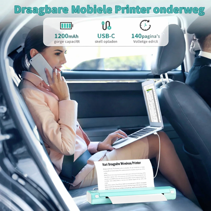 Draagbare Bluetooth Printer Inktloos Thermisch Printen