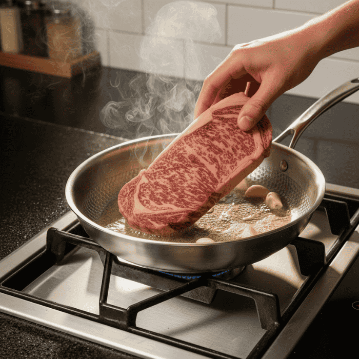 Titan Premium | Edelstahl Bratpfanne ohne Beschichtung mit Optimierter Wärmeverteilung | Langlebig für Gesundes Kochen 4