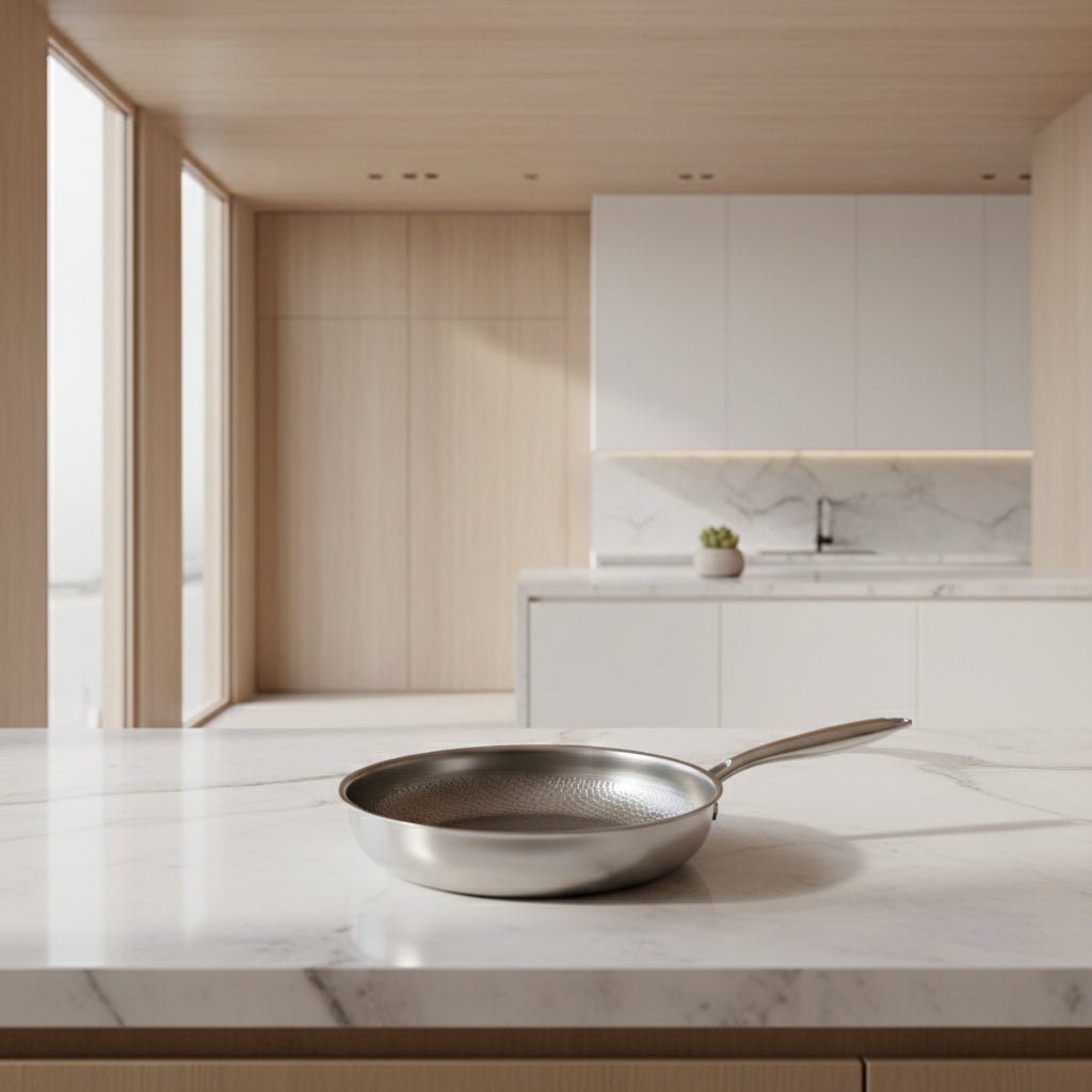 Titanium | Gehämmerte Bratpfanne mit Antihaftbeschichtung | Induktionskompatibel für müheloses Kochen 0