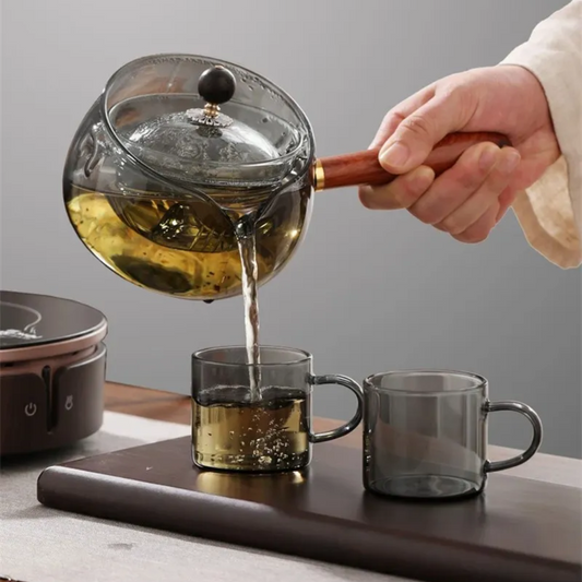 Theepot Roterend Glazen Design Met Handig Roterend Systeem - Velinix
