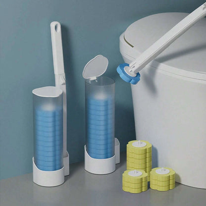 Toilettenborstel Wegwerp Antibacterieel met Sponskop en Opbergbeugel
