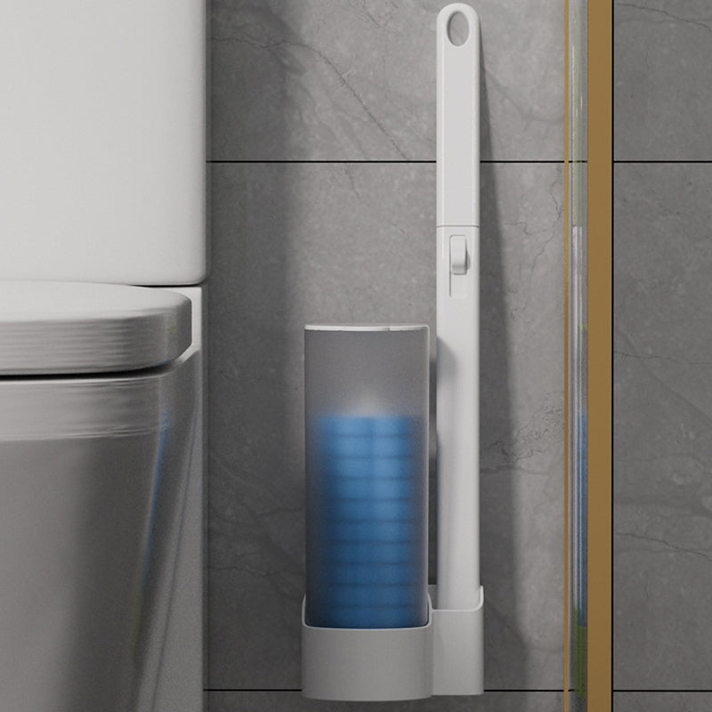 Toilettenborstel Wegwerp Antibacterieel met Sponskop en Opbergbeugel