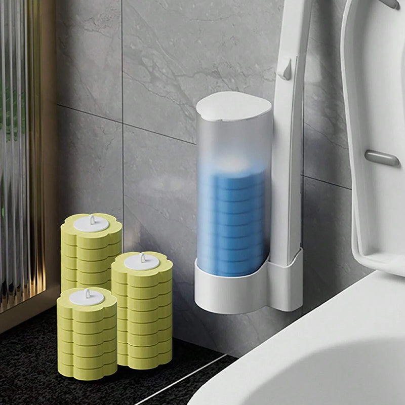 Toilettenborstel Wegwerp Antibacterieel met Sponskop en Opbergbeugel