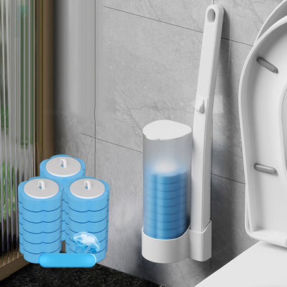 Toilettenborstel Wegwerp Antibacterieel met Sponskop en Opbergbeugel