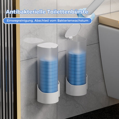 Toilettenborstel Wegwerp Antibacterieel met Sponskop en Opbergbeugel