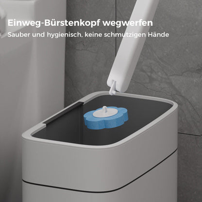 Toilettenborstel Wegwerp Antibacterieel met Sponskop en Opbergbeugel