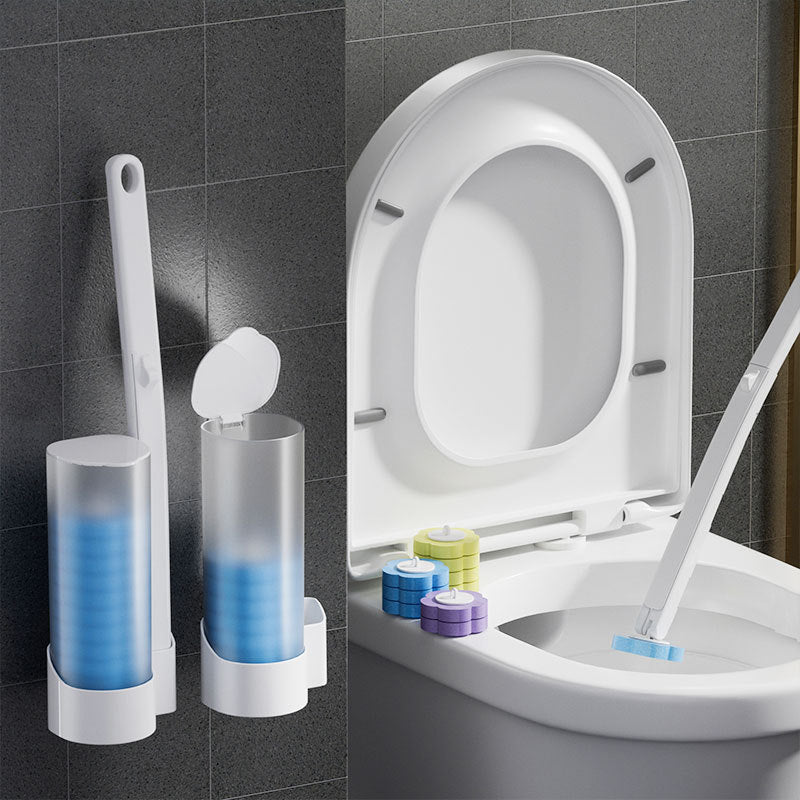 Toilettenborstel Wegwerp Antibacterieel met Sponskop en Opbergbeugel - Velinix