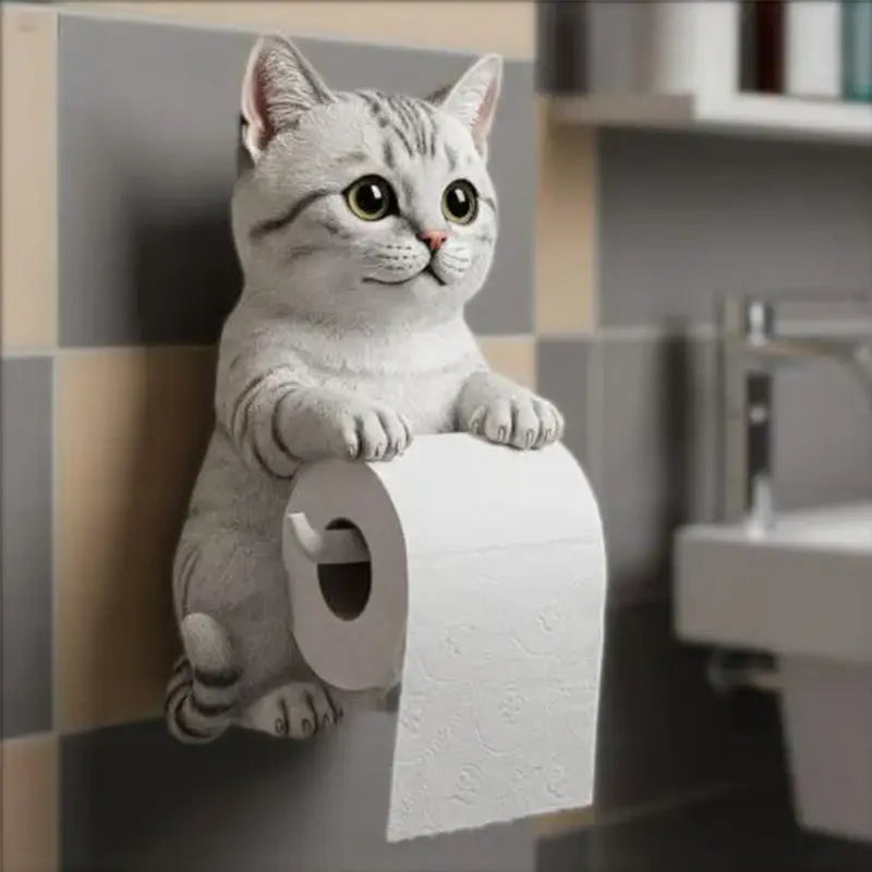 Katten Toiletpapierhouder Hars Wanddecoratie Speels - Velinix