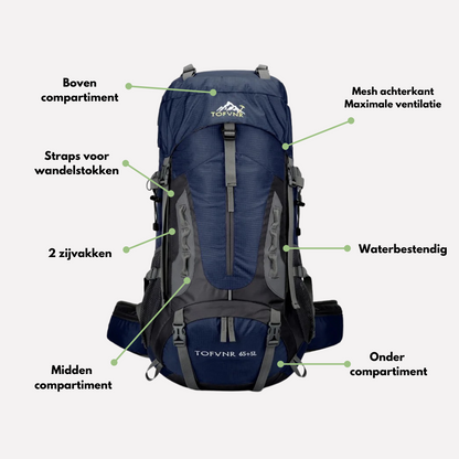 TrailForge 65L Waterdichte Rugzak – Duurzame Outdoor Rugzak met Comfort & Grote Capaciteit 6