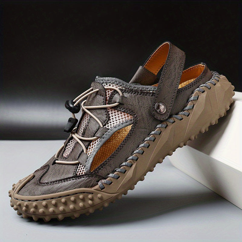 TrailStep™ – Heren Sandalen Leer Met Comfortabel Voetbed & Slipweerstand-1