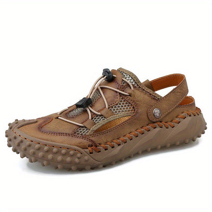 TrailStep™ – Heren Sandalen Leer Met Comfortabel Voetbed & Slipweerstand-3