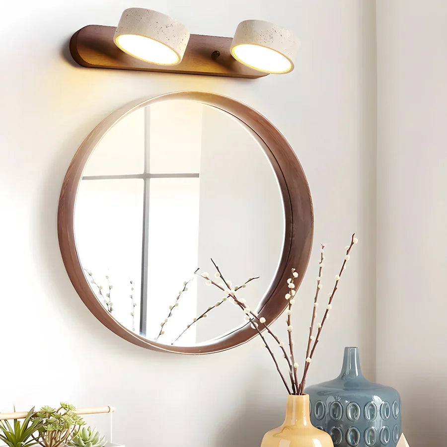 Wandlamp Travertin Duo Beugel Modern Natuurlijk Design