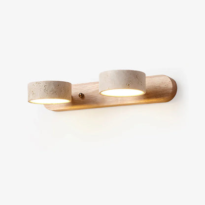 Wandlamp Travertin Duo Beugel Modern Natuurlijk Design