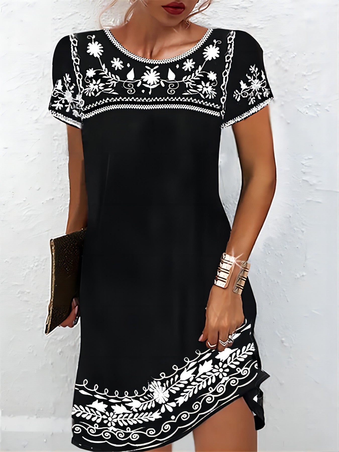 Tropibelle™ – Dames Zomerjurk Met Tropisch Patroon & Knielengte A-Lijn-2