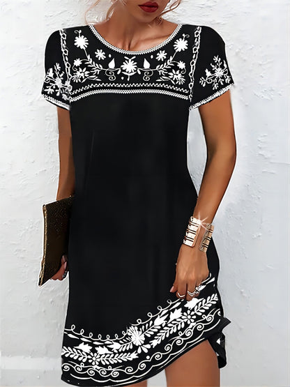Tropibelle™ – Dames Zomerjurk Met Tropisch Patroon & Knielengte A-Lijn-2