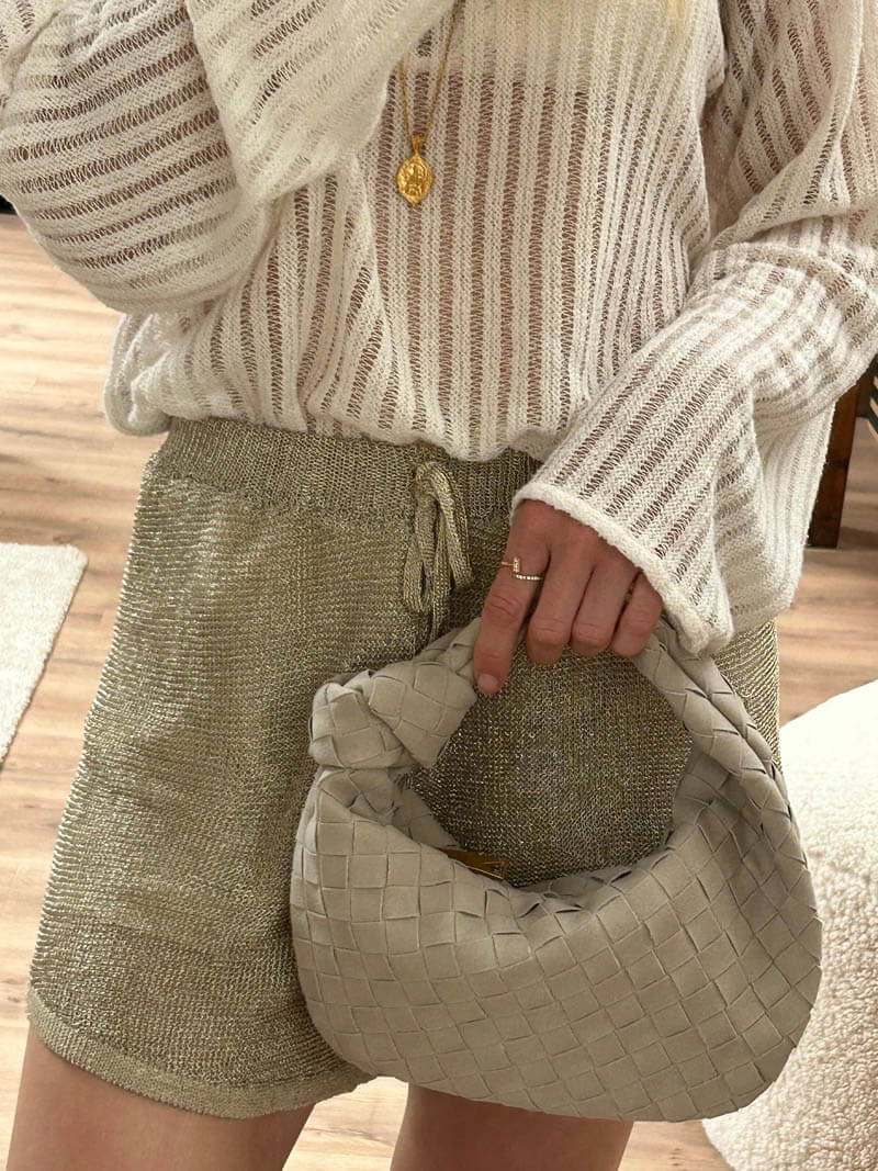 Vegan Schoudertas voor Dames Knoopontwerp Elegant Zwart