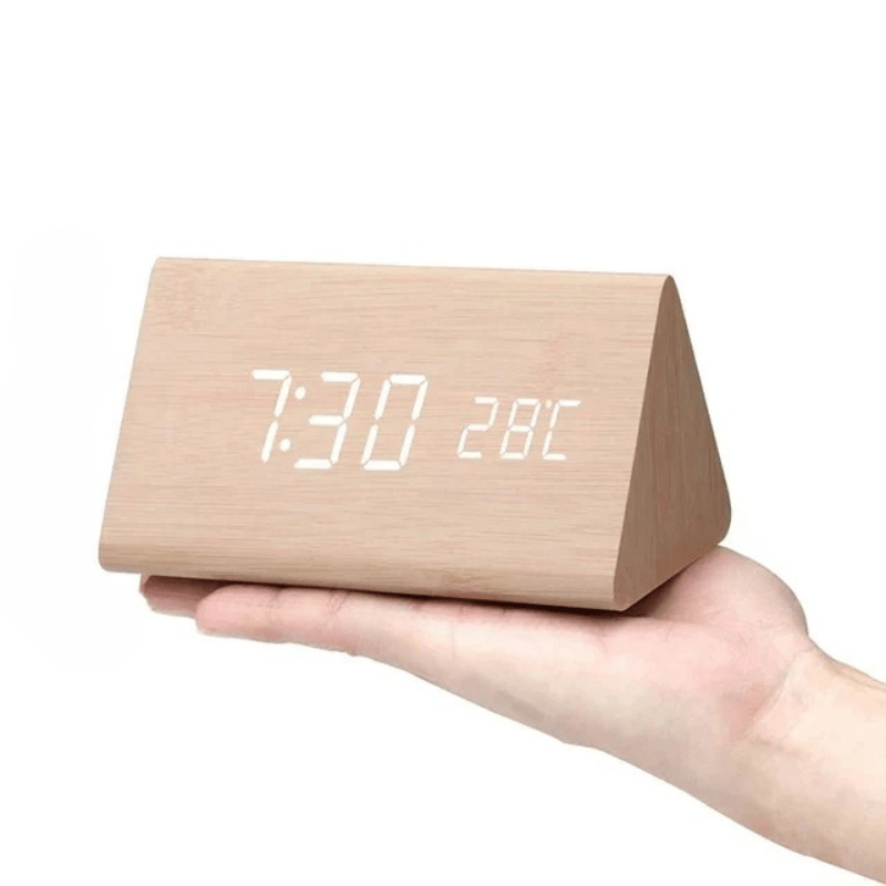 LED Houten Klok Slim en Stijlvol met Spraakbesturing