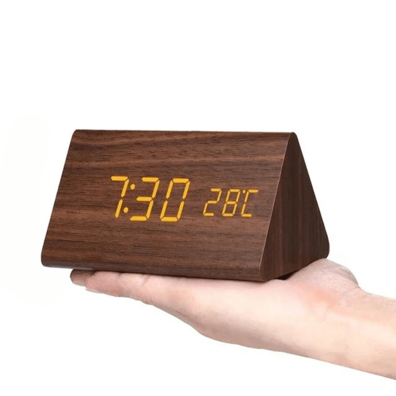 LED Houten Klok Slim en Stijlvol met Spraakbesturing