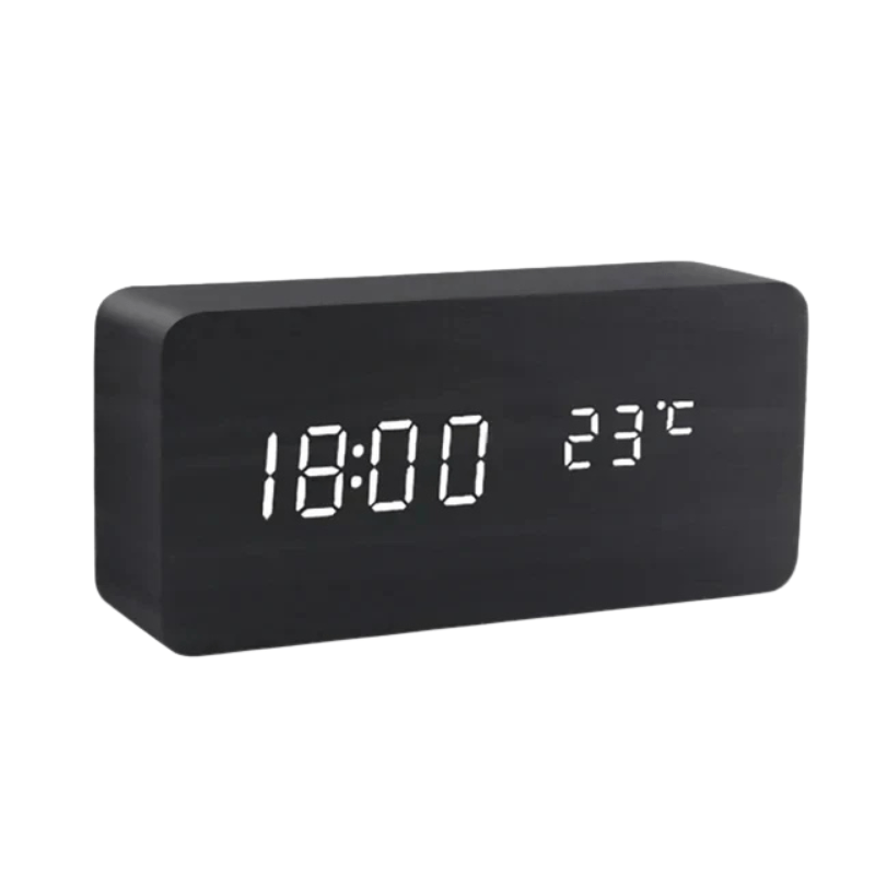 LED Houten Klok Slim en Stijlvol met Spraakbesturing