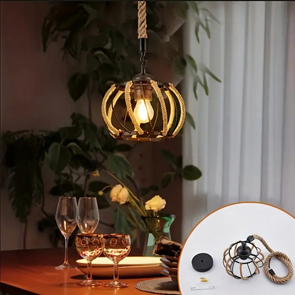 Hanglamp Industrieel Gevlochten Touw IJzeren Design