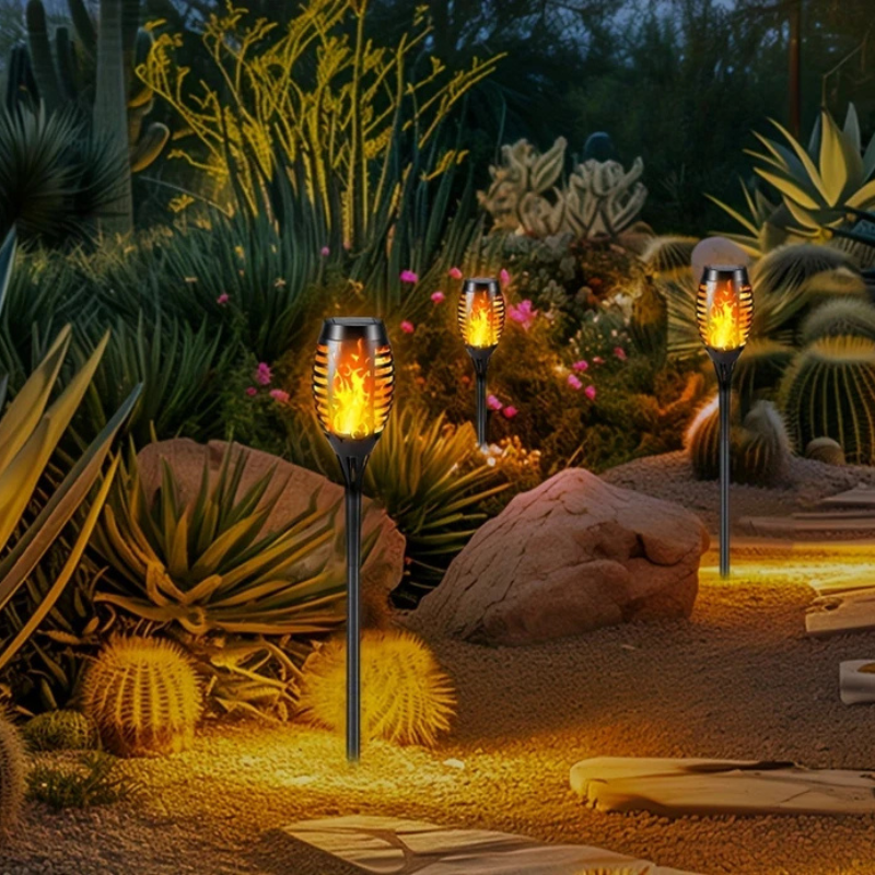 Solar LED Tuinlampen Flikkerend Vuur Effect Set van 4/8/12