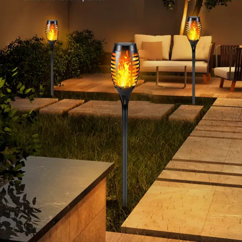 Solar LED Tuinlampen Flikkerend Vuur Effect Set van 4/8/12