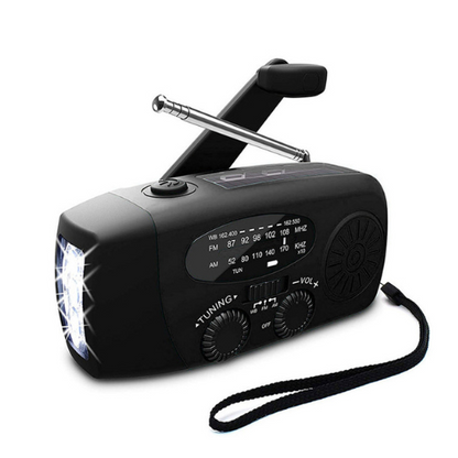 Noodradio met Handopwinder, Zonnestroom en Powerbank - FM/AM Radio voor Noodgevallen - Velinix