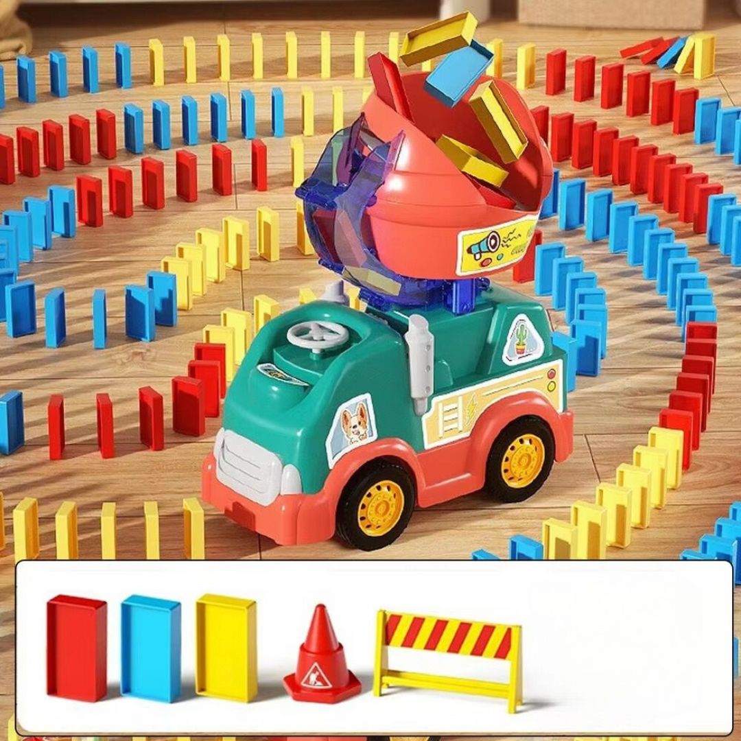 Houten Vrachtwagen Domino Speelgoed Montessori Stijl
