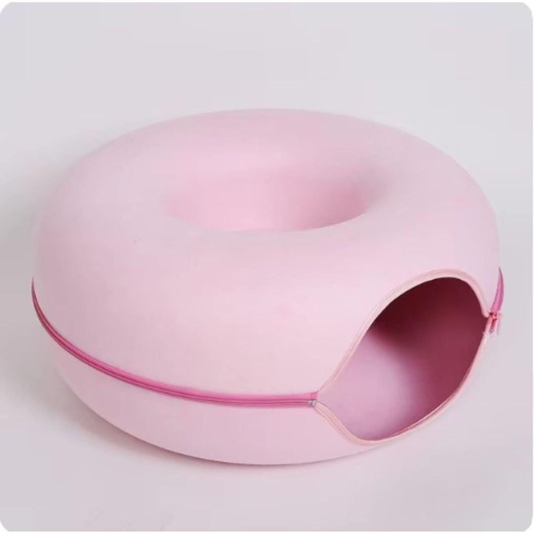 Kattentunnel Speelhuis van Stof met Donut Vorm
