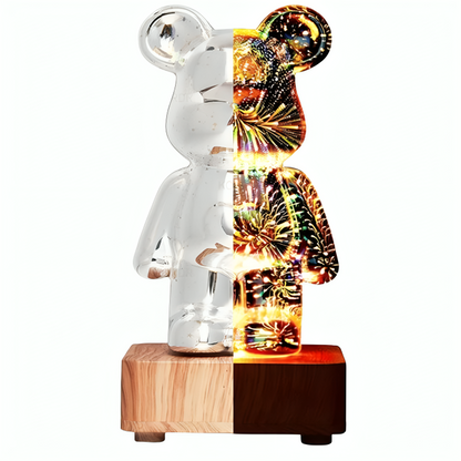 3D Glow Bear Lamp Met Vuurwerk Effect - Velinix