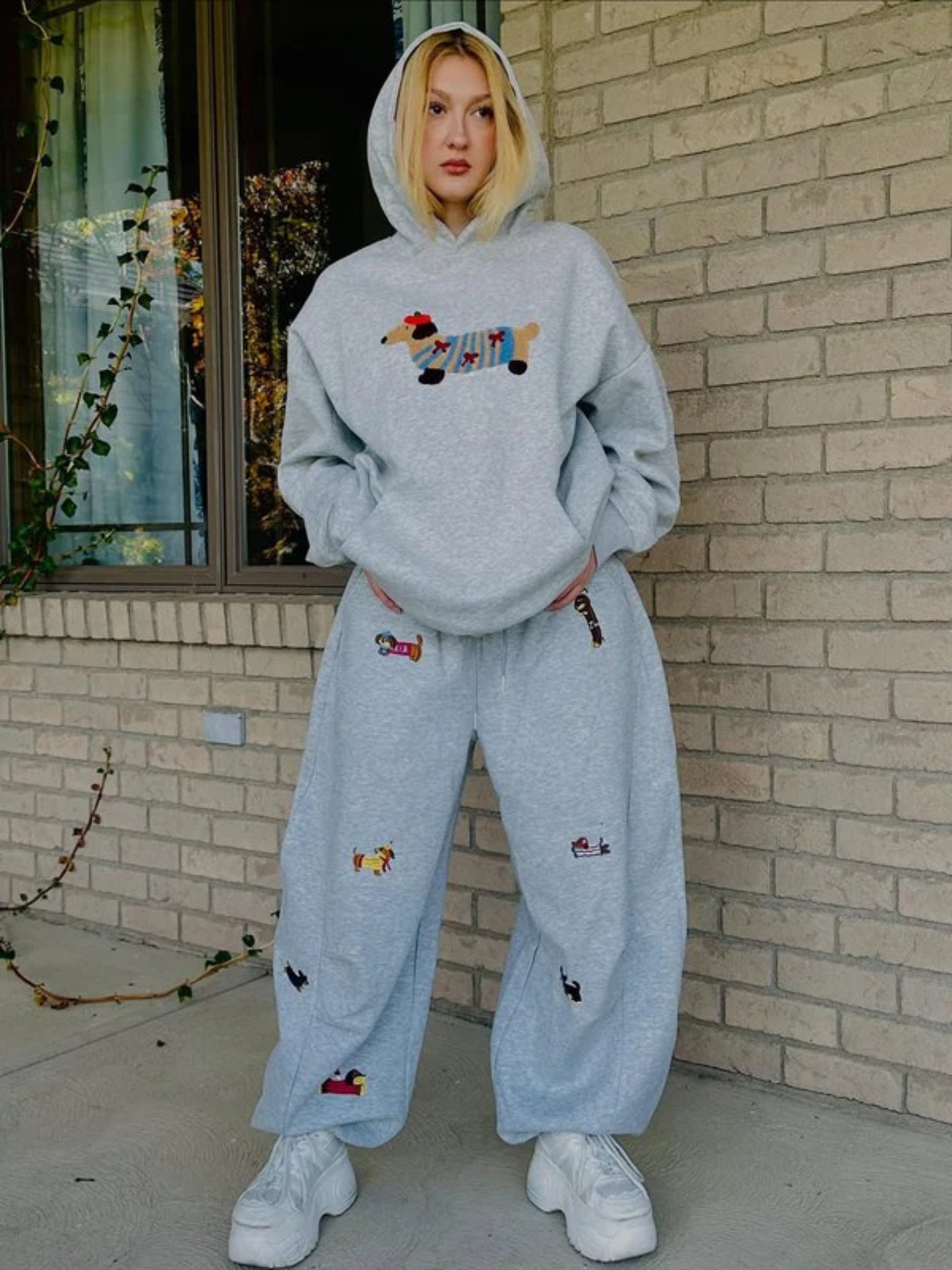 Sweatpants met Hondenprint – Zacht en Comfortabel met Relaxte Fit