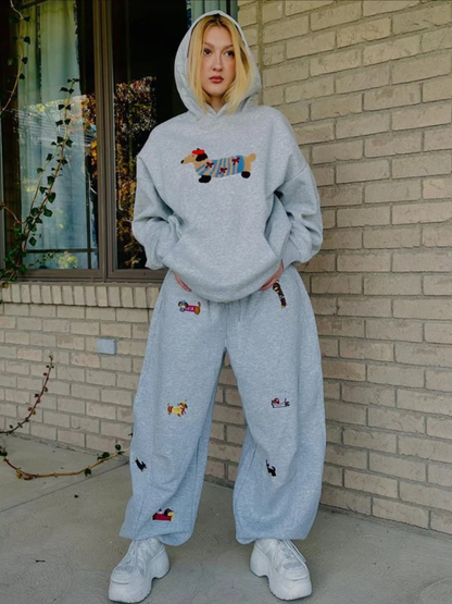 Sweatpants met Hondenprint – Zacht en Comfortabel met Relaxte Fit