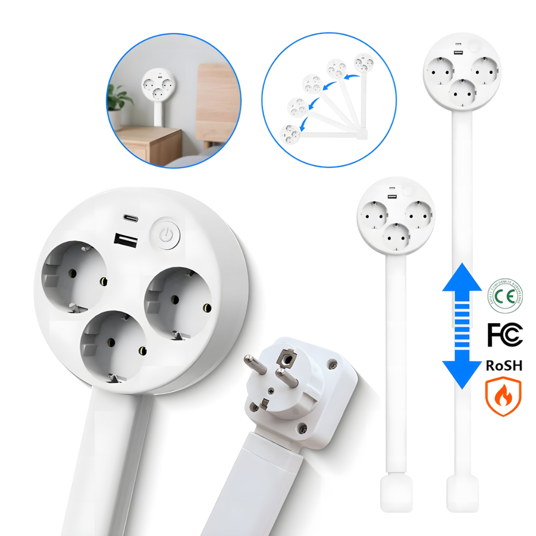 Flexibele Wandstekkerarm met USB en 360 Gradatie Rotatie