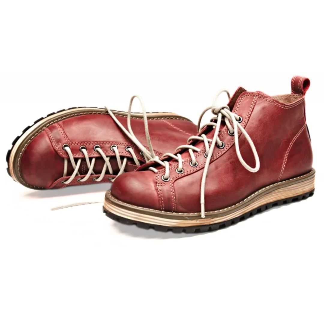 Robuuste Leer Sneakers met Stijlvol Outdoor Design