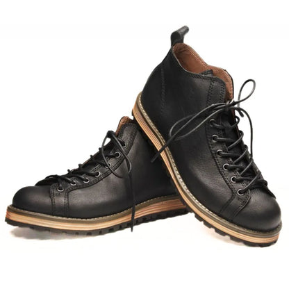 Robuuste Leer Sneakers met Stijlvol Outdoor Design